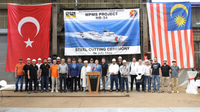 DESAN’ın Malezya İçin İnşa Edeceği Çok Maksatlı Sahil Güvenlik Gemisinin Sac Kesme Töreni Yapıldı
